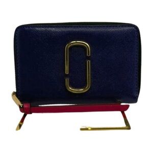 Marc Jacobs Snapshot Compact Wallet Colorblock Saffiano Leather Zip Around